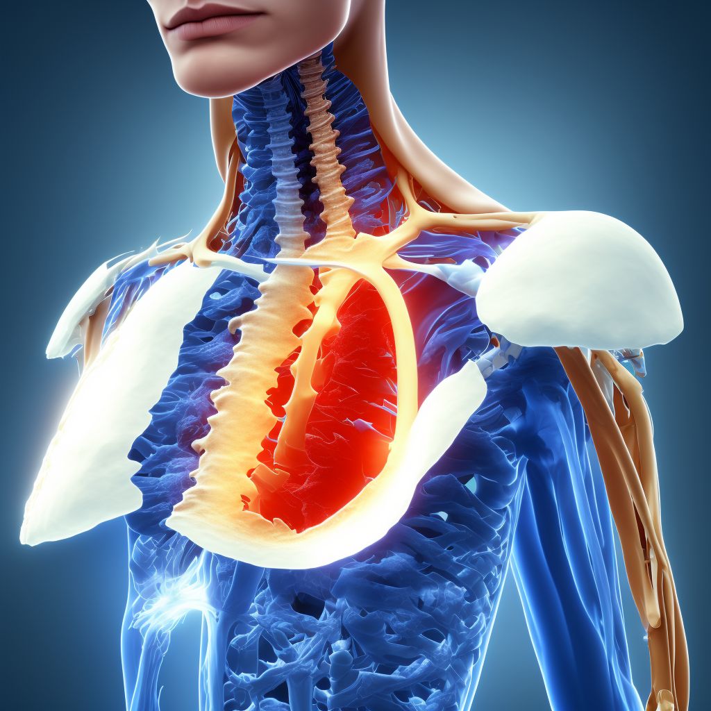 Unspecified fracture of second thoracic vertebra, subsequent encounter for fracture with routine healing digital illustration