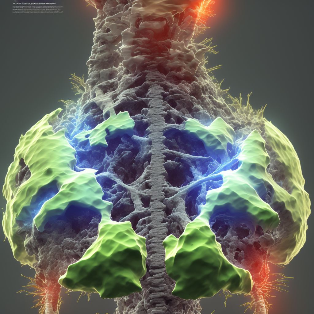 Wedge compression fracture of third thoracic vertebra, subsequent encounter for fracture with routine healing digital illustration