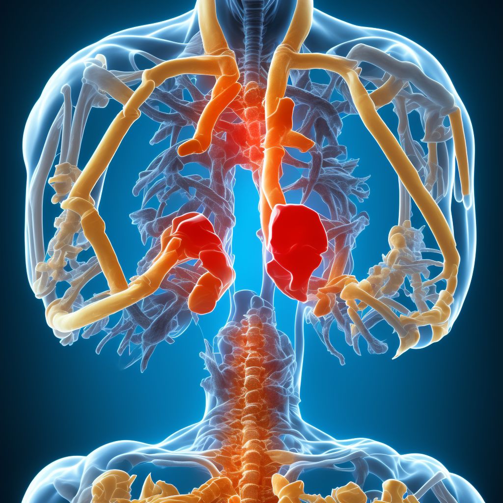 Unspecified fracture of third thoracic vertebra, initial encounter for closed fracture digital illustration