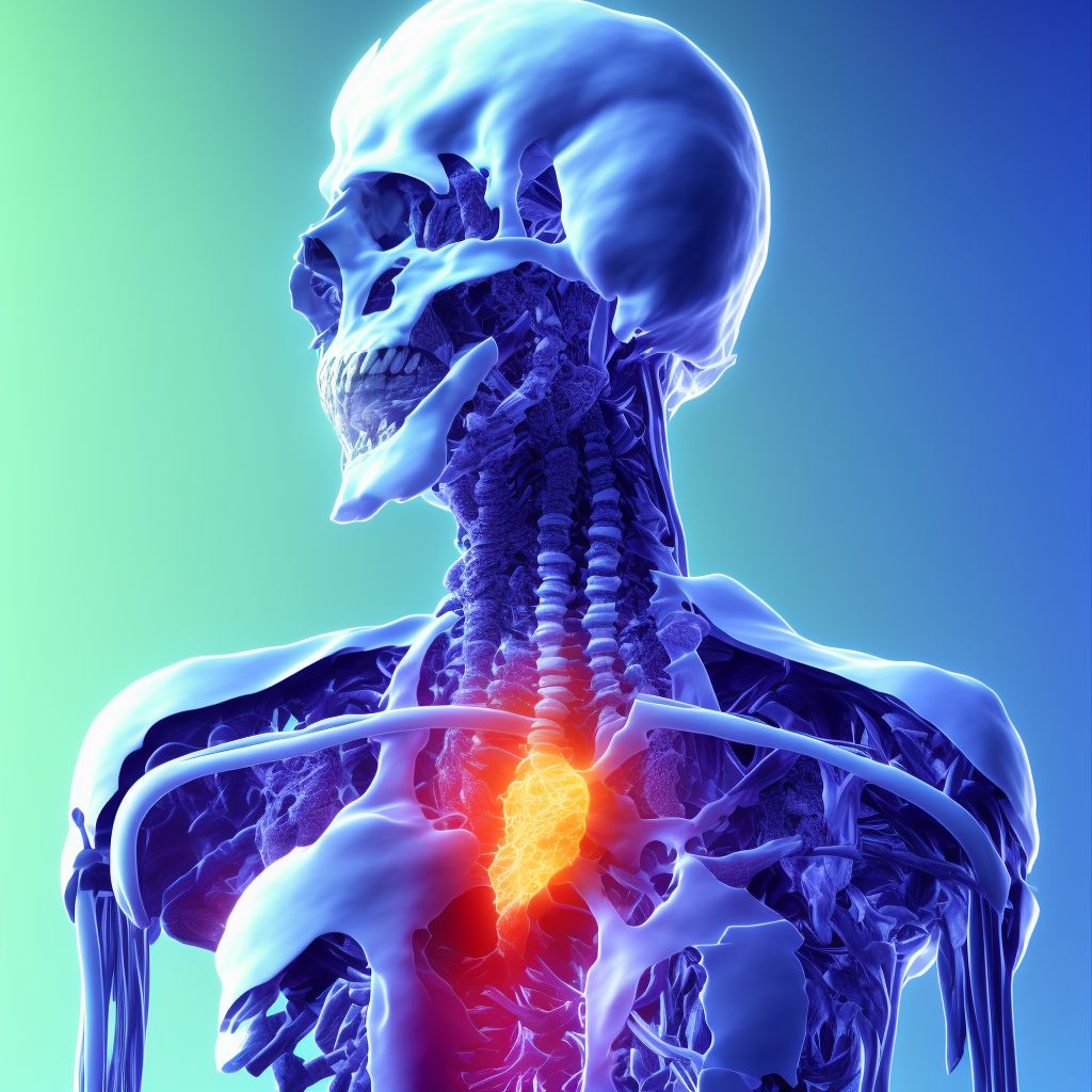 Unspecified fracture of third thoracic vertebra, initial encounter for open fracture digital illustration