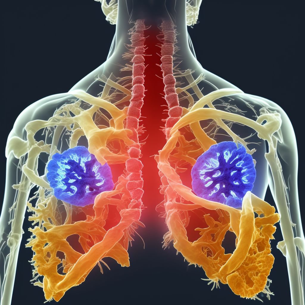 Unspecified fracture of third thoracic vertebra, subsequent encounter for fracture with nonunion digital illustration