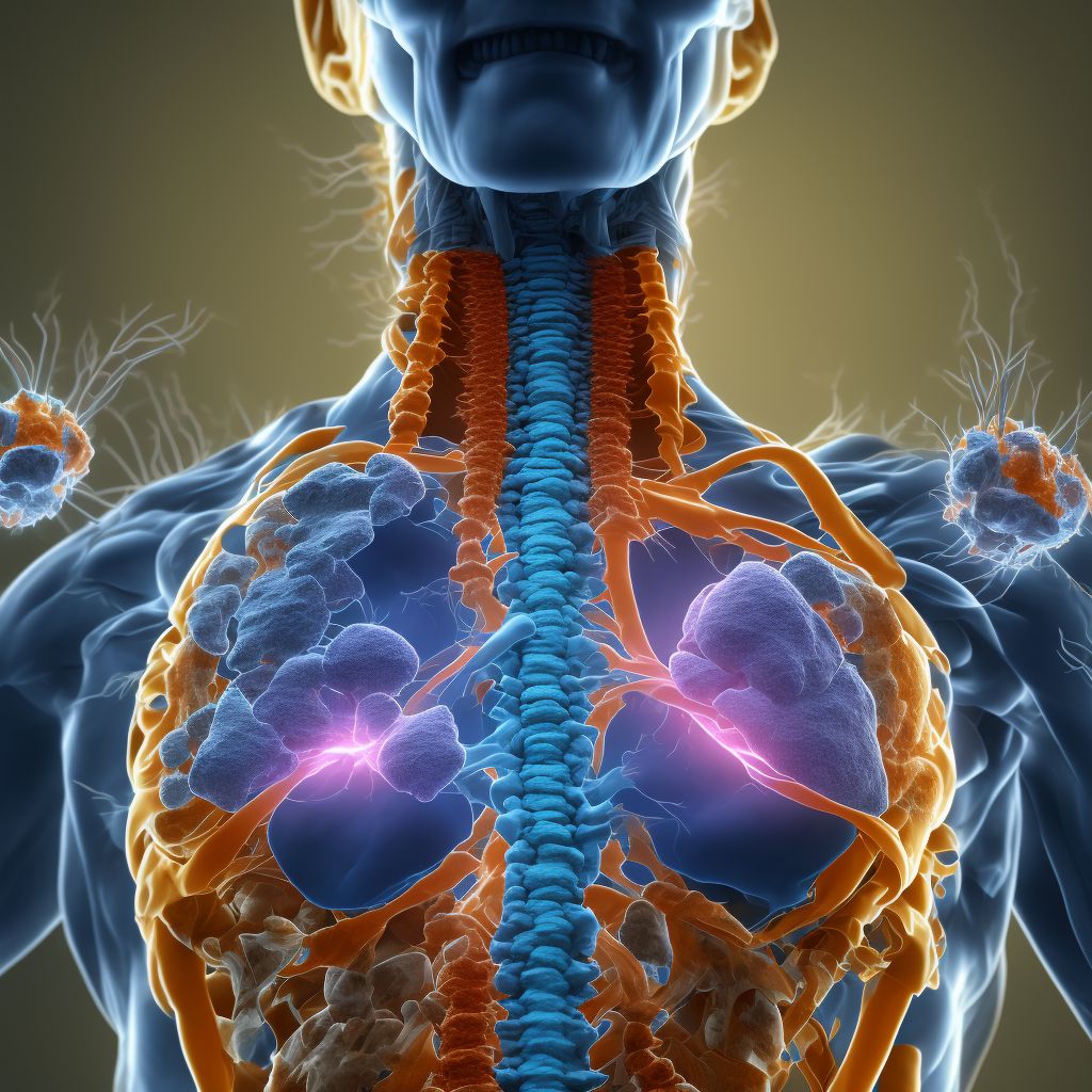 Unspecified fracture of third thoracic vertebra, sequela digital illustration