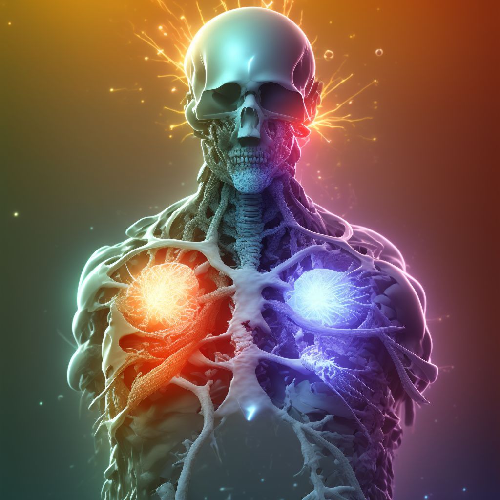 Unstable burst fracture of fourth thoracic vertebra, subsequent encounter for fracture with routine healing digital illustration