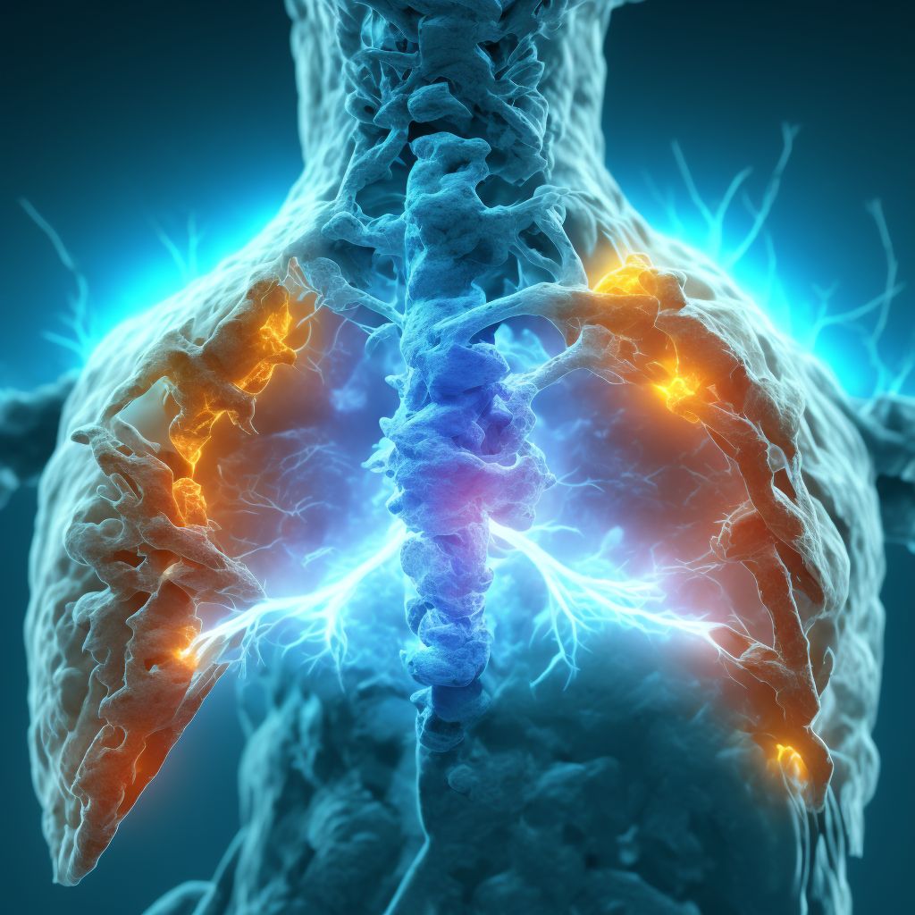 Unstable burst fracture of fourth thoracic vertebra, subsequent encounter for fracture with nonunion digital illustration