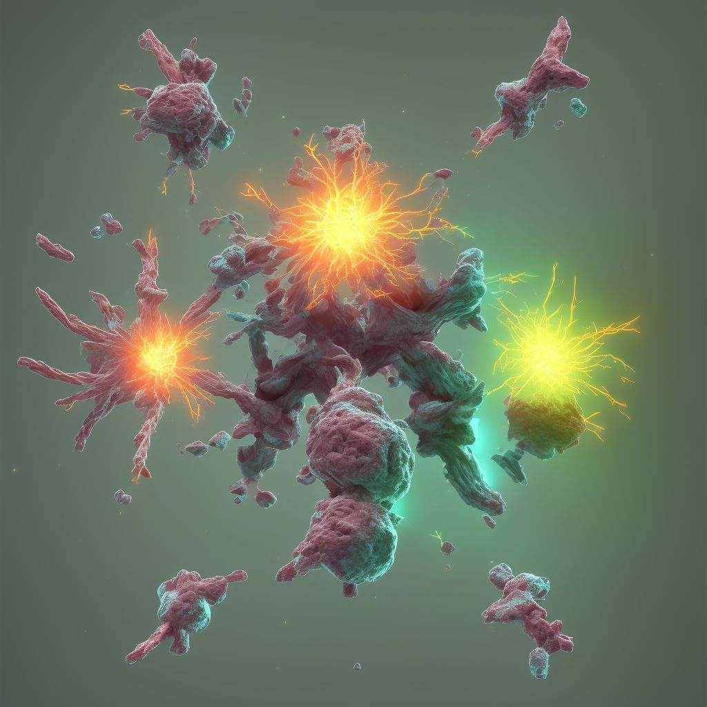 Unstable burst fracture of fourth thoracic vertebra, sequela digital illustration