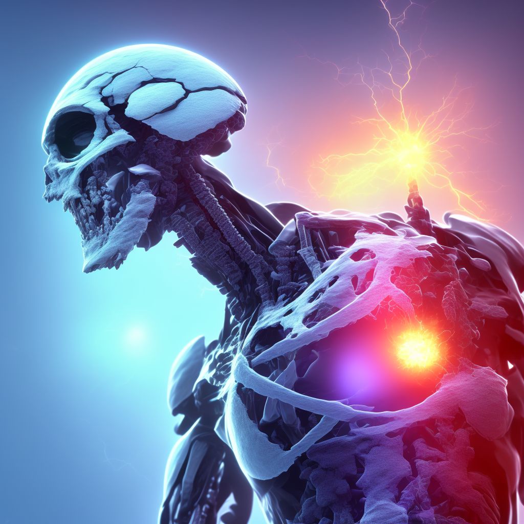 Other fracture of fourth thoracic vertebra, subsequent encounter for fracture with delayed healing digital illustration