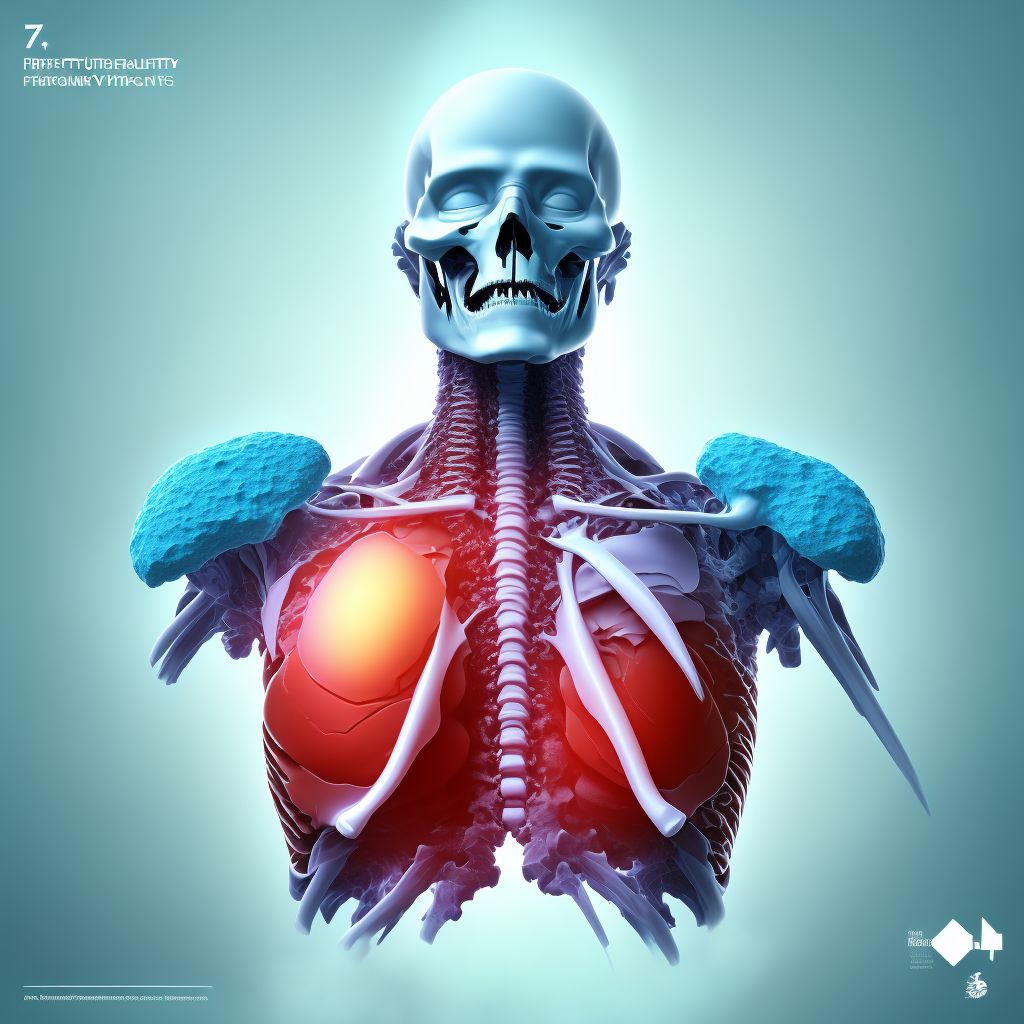 Unspecified fracture of fourth thoracic vertebra, subsequent encounter for fracture with routine healing digital illustration