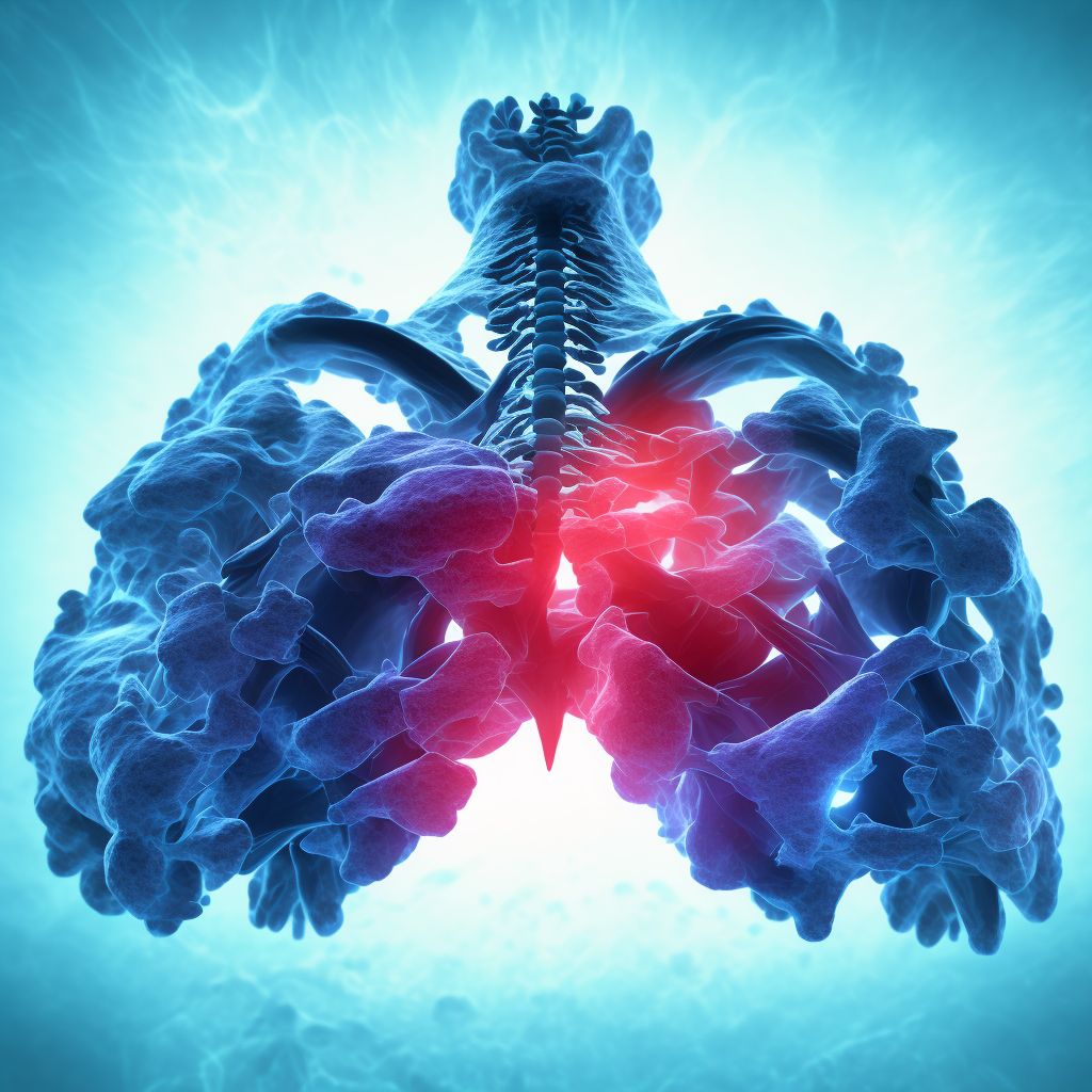 Unspecified fracture of fourth thoracic vertebra, subsequent encounter for fracture with nonunion digital illustration