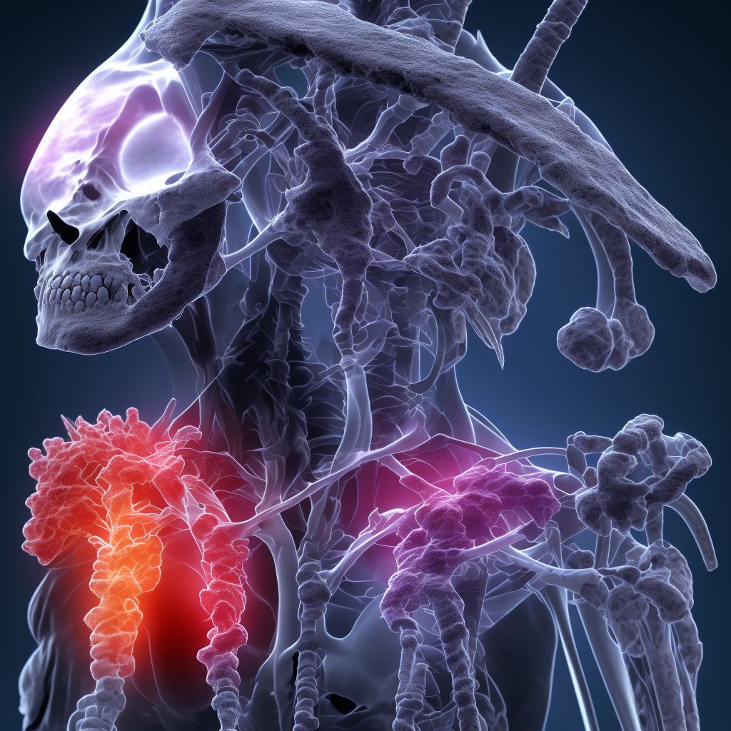 Unspecified fracture of fourth thoracic vertebra, sequela digital illustration