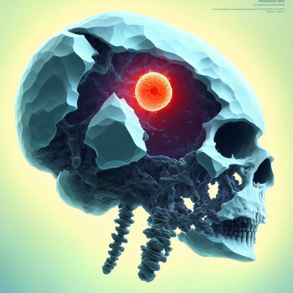 Wedge compression fracture of T5-T6 vertebra, sequela digital illustration