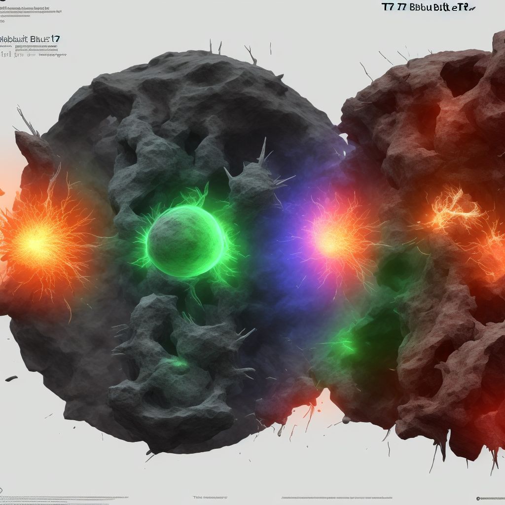 Stable burst fracture of T7-T8 vertebra, subsequent encounter for fracture with nonunion digital illustration