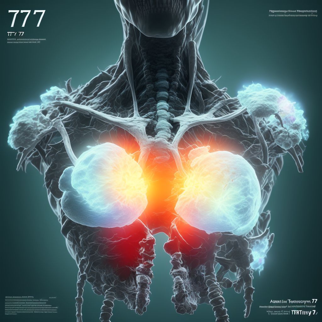 Other fracture of T7-T8 thoracic vertebra, subsequent encounter for fracture with routine healing digital illustration