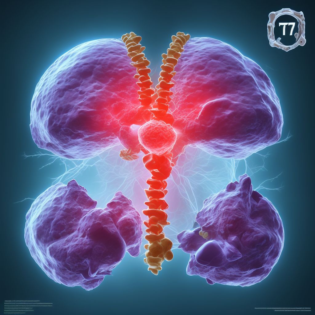 Other fracture of T7-T8 thoracic vertebra, sequela digital illustration