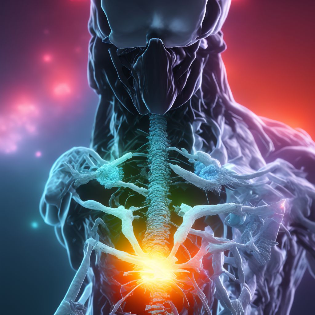 Fracture of xiphoid process, subsequent encounter for fracture with routine healing digital illustration