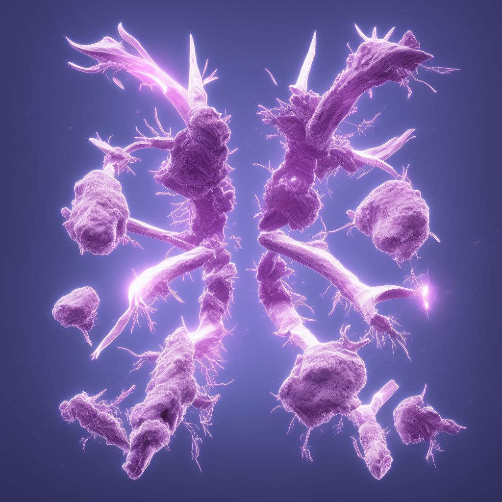 Fracture of one rib, left side, subsequent encounter for fracture with nonunion digital illustration