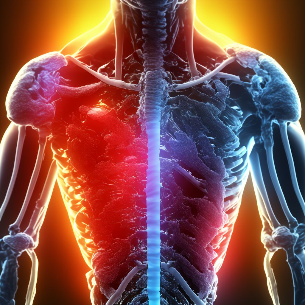 Multiple fractures of ribs, unspecified side, subsequent encounter for fracture with delayed healing digital illustration