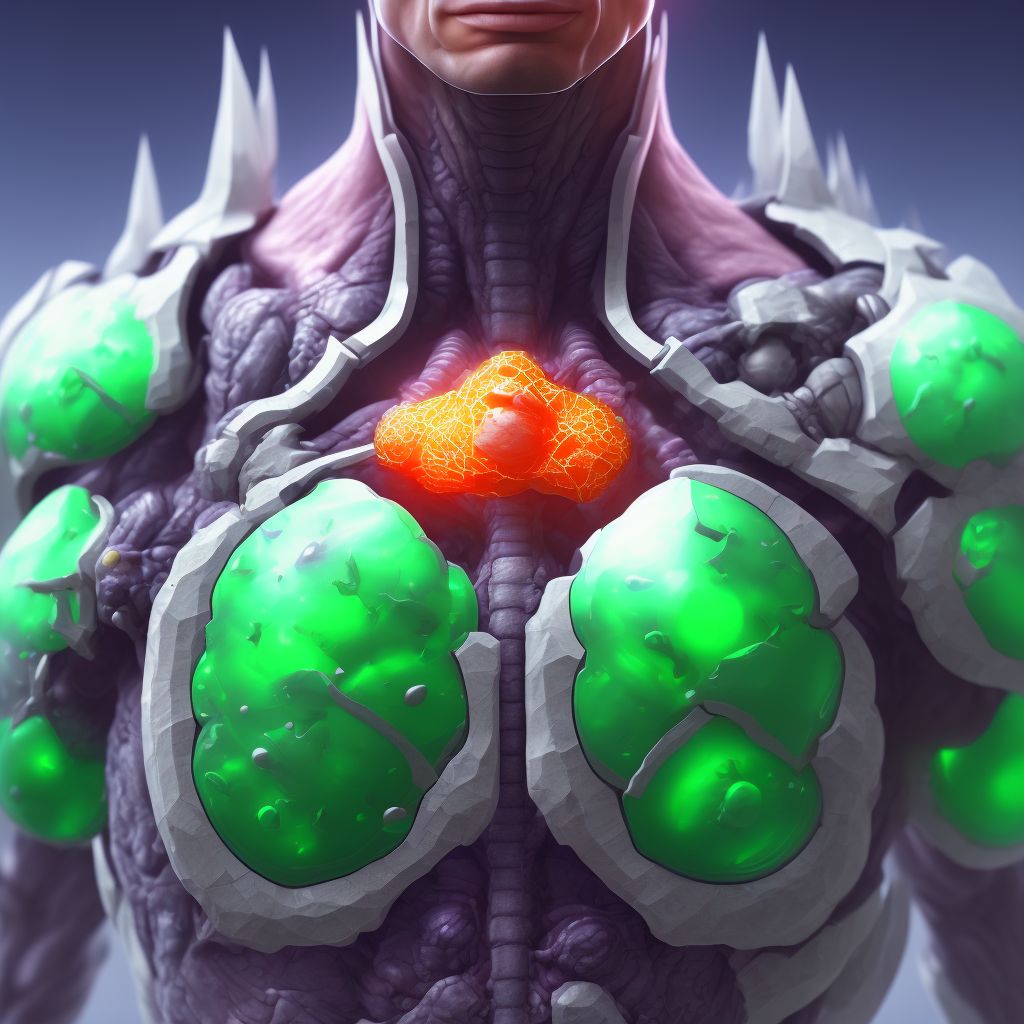 Flail chest, sequela digital illustration