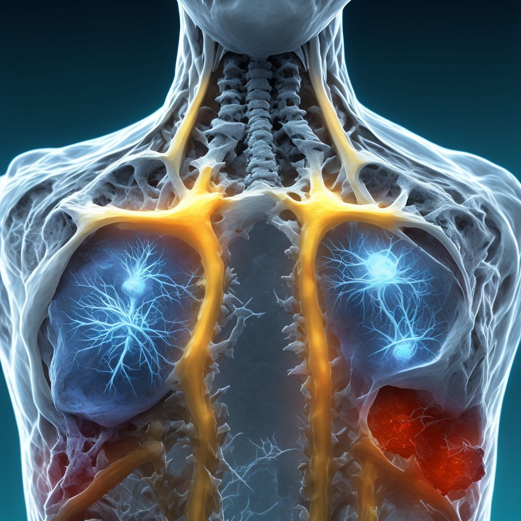 Fracture of bony thorax, part unspecified, subsequent encounter for fracture with routine healing digital illustration