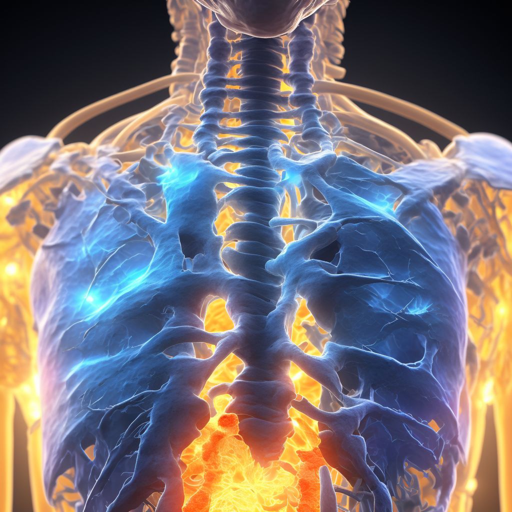 Fracture of bony thorax, part unspecified, subsequent encounter for fracture with delayed healing digital illustration