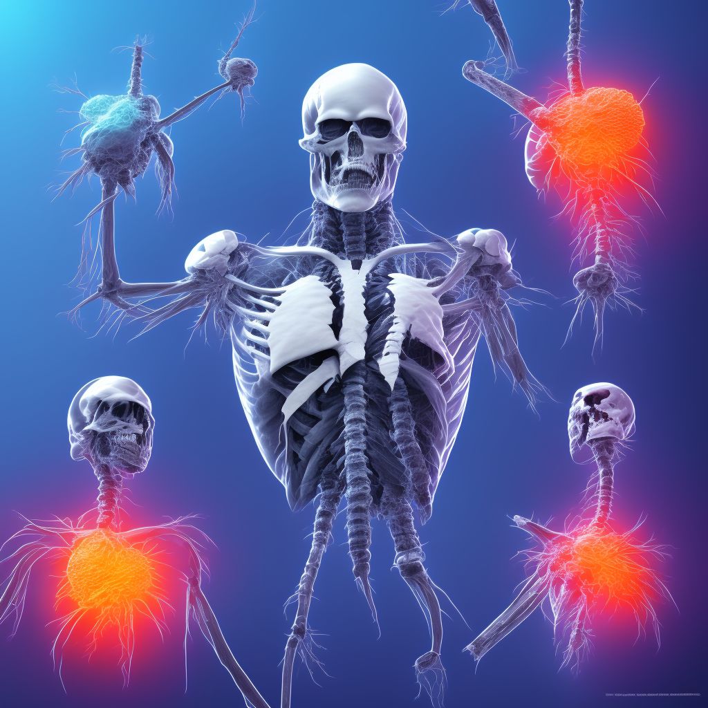 Fracture of bony thorax, part unspecified, subsequent encounter for fracture with nonunion digital illustration