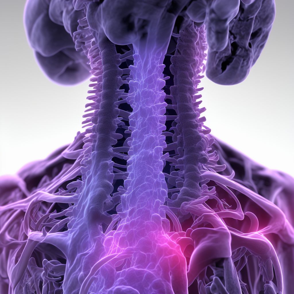 Subluxation of unspecified thoracic vertebra, subsequent encounter digital illustration