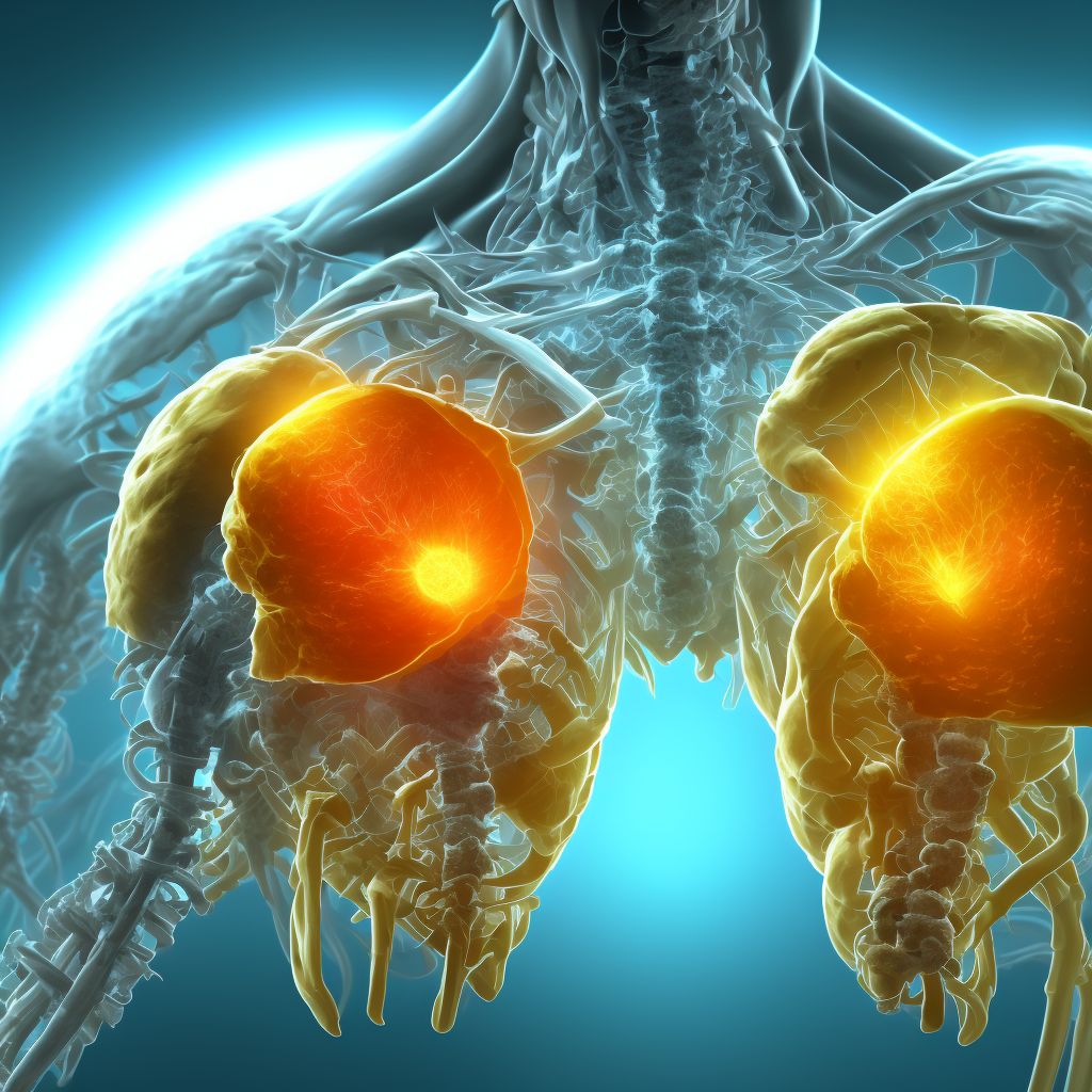 Dislocation of T1/T2 thoracic vertebra, initial encounter digital illustration