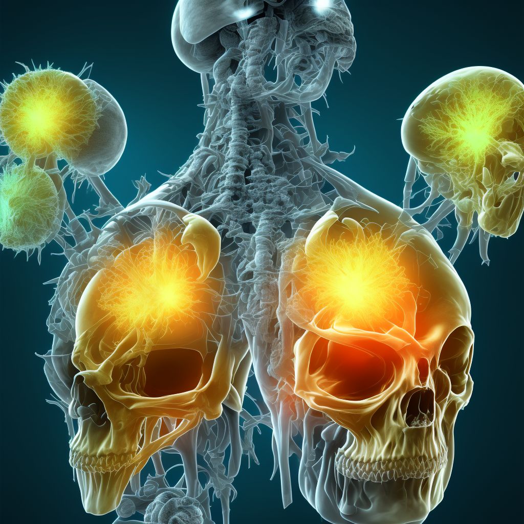 Dislocation of T1/T2 thoracic vertebra, subsequent encounter digital illustration