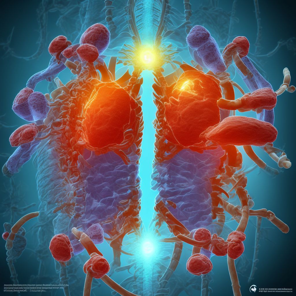 Subluxation of T2/T3 thoracic vertebra, initial encounter digital illustration