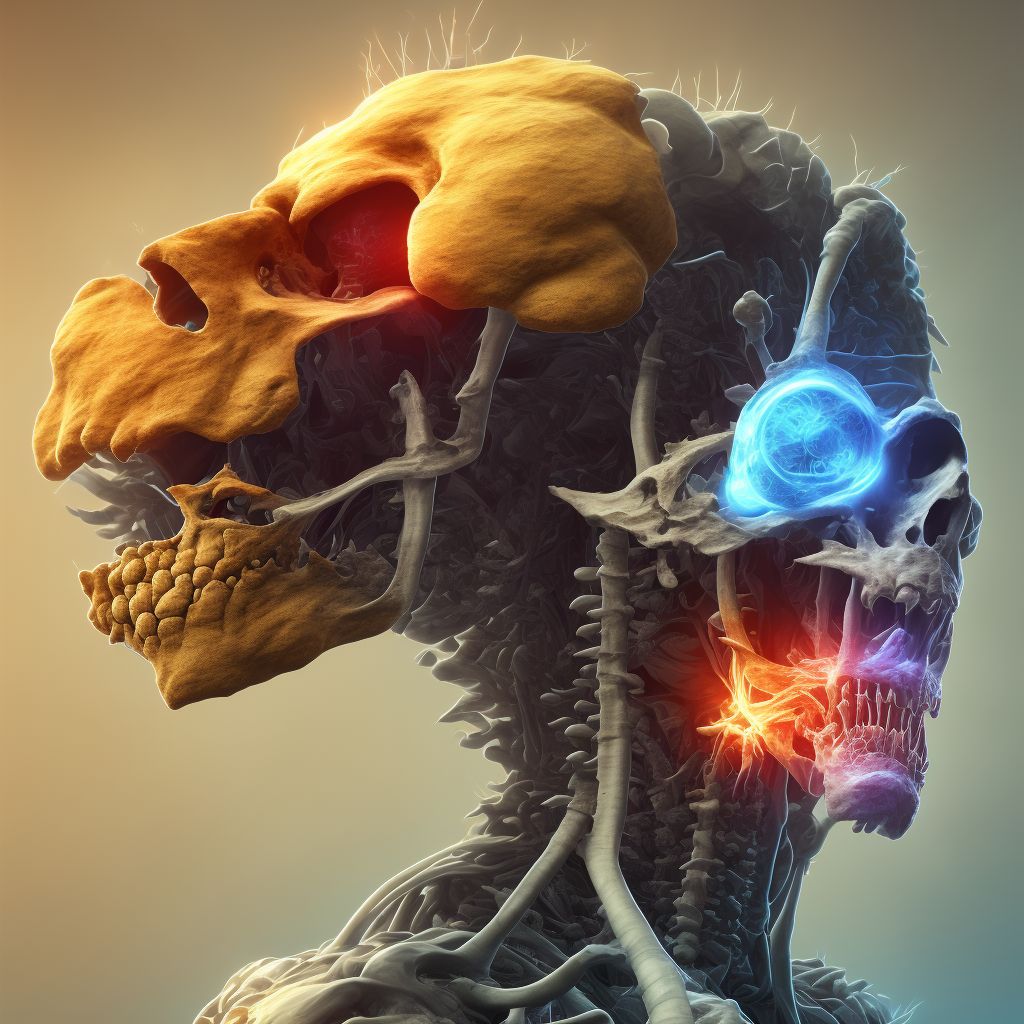 Dislocation of T2/T3 thoracic vertebra, subsequent encounter digital illustration