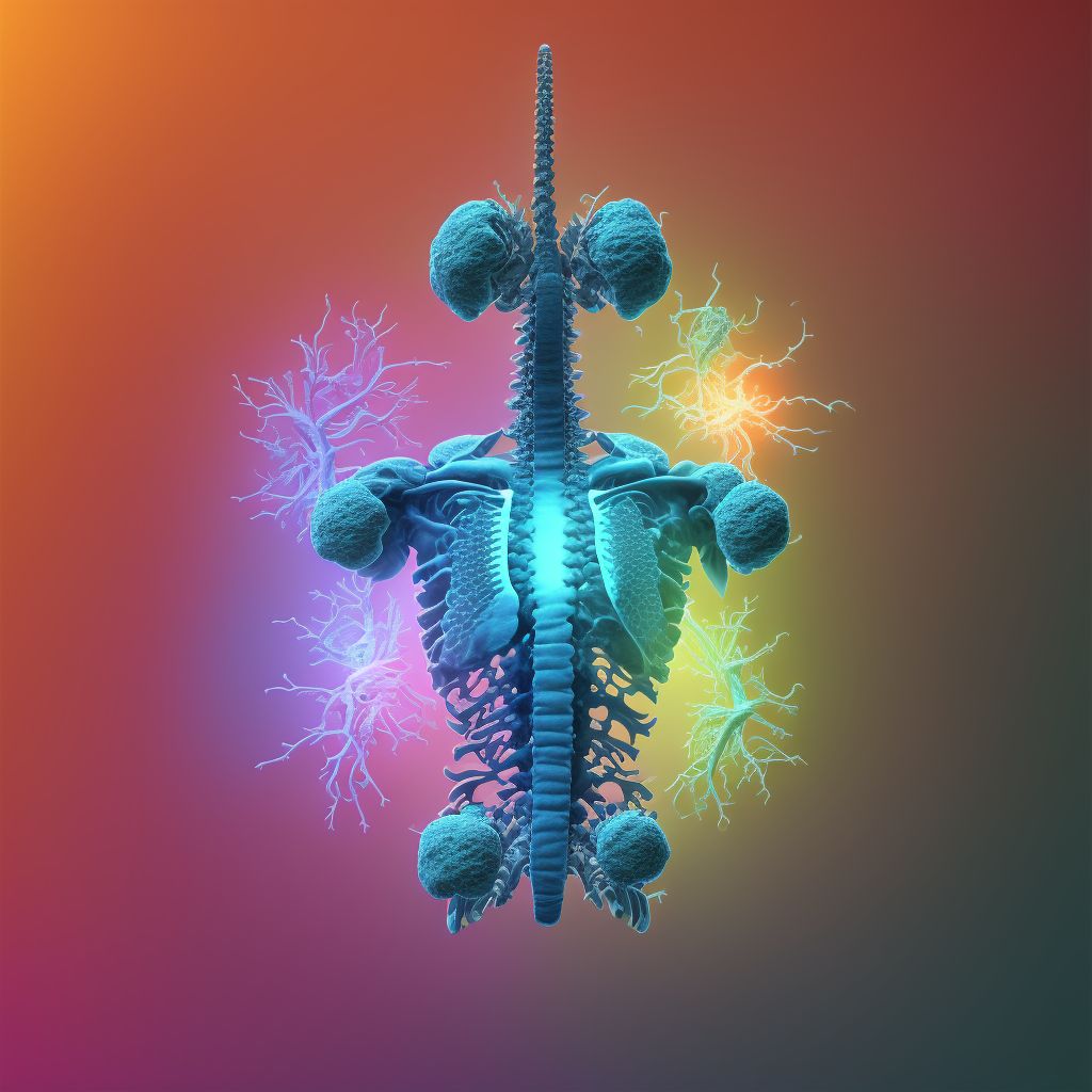 Subluxation of T4/T5 thoracic vertebra, initial encounter digital illustration