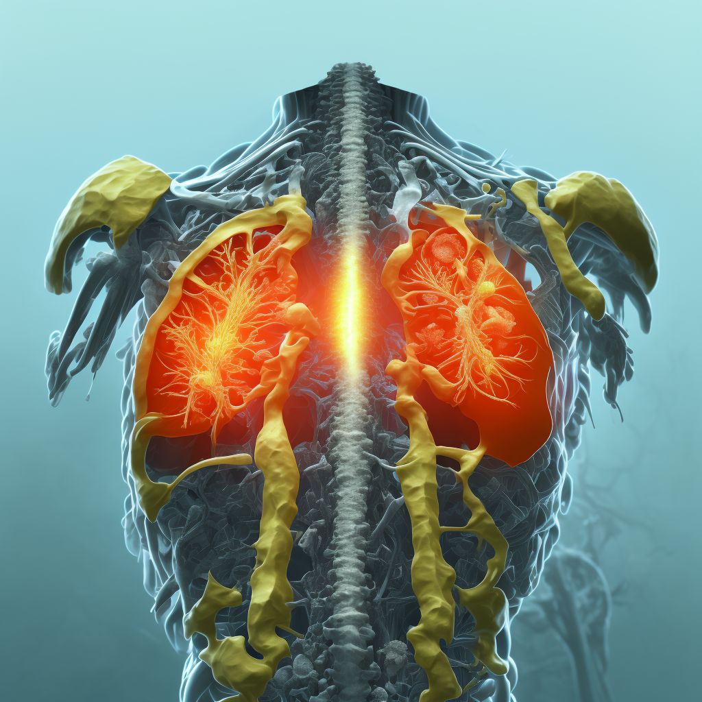 Dislocation of T4/T5 thoracic vertebra, subsequent encounter digital illustration