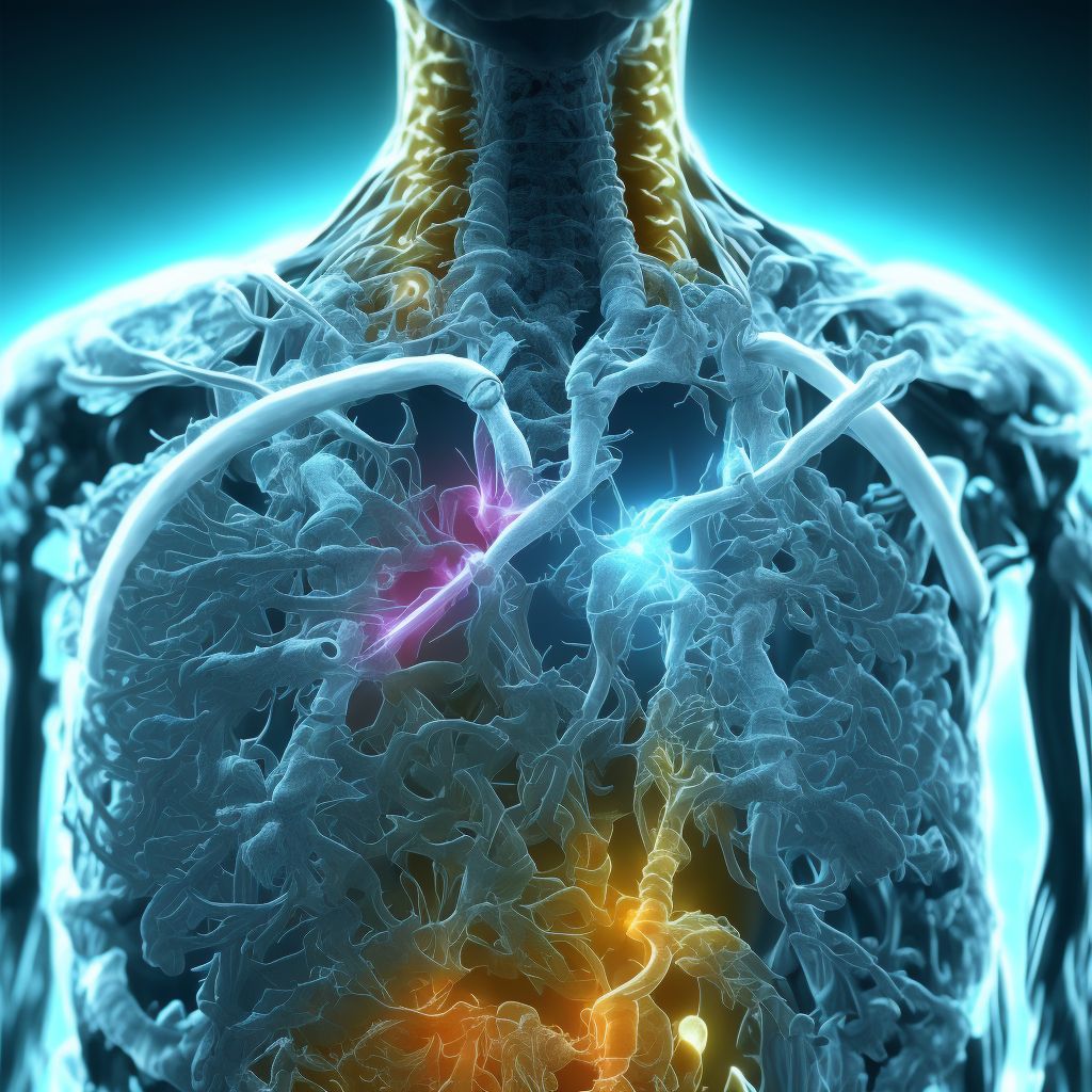 Dislocation of T7/T8 thoracic vertebra, initial encounter digital illustration