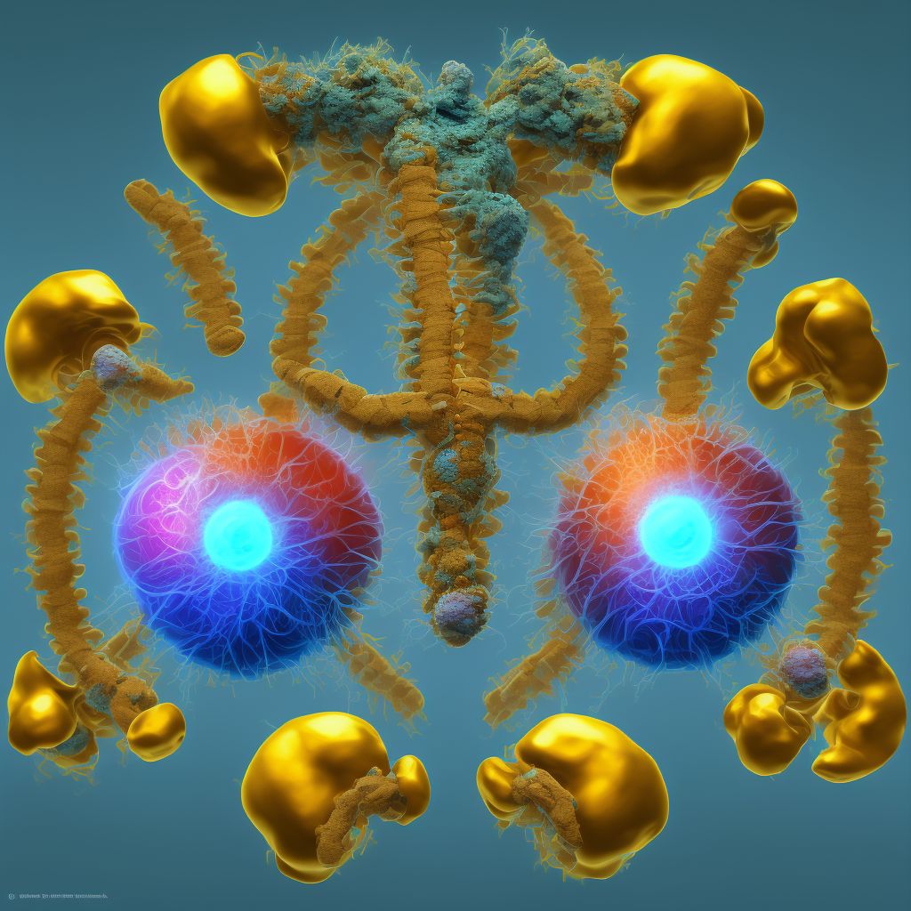 Subluxation of T9/T10 thoracic vertebra, subsequent encounter digital illustration