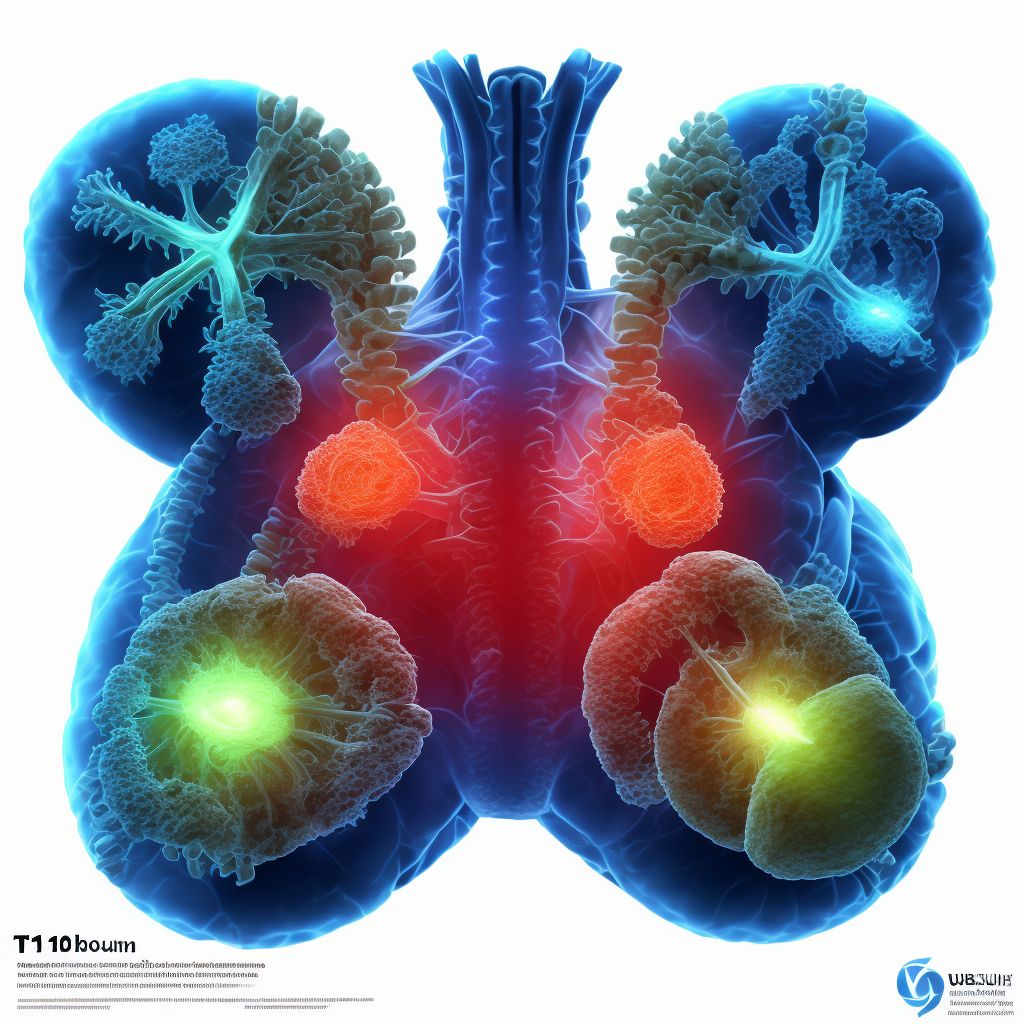 Subluxation of T10/T11 thoracic vertebra, initial encounter digital illustration