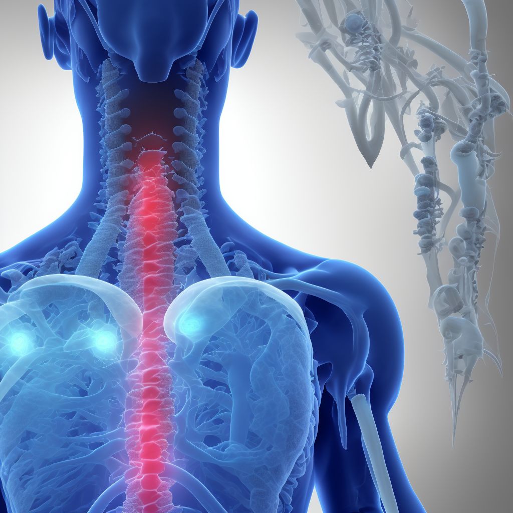 Subluxation of T12/L1 thoracic vertebra, initial encounter digital illustration