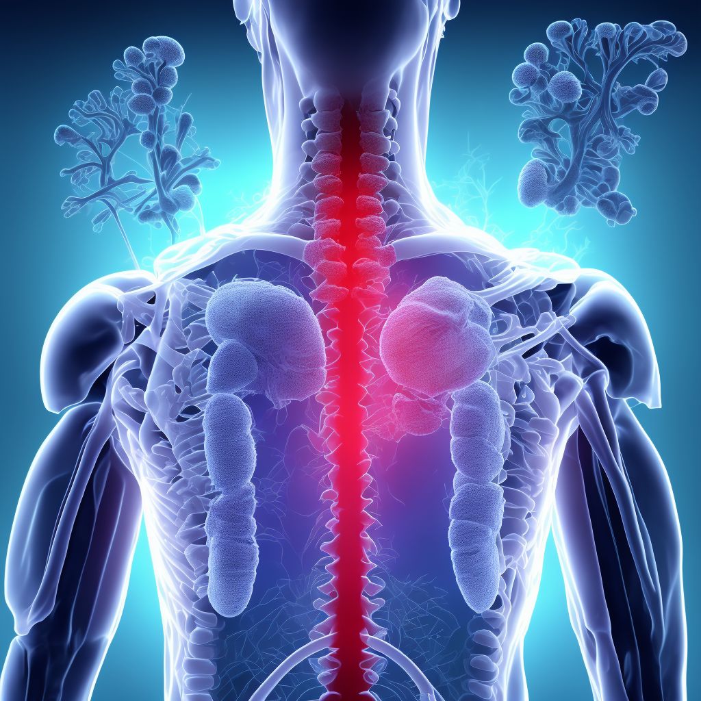 Subluxation of T12/L1 thoracic vertebra, sequela digital illustration