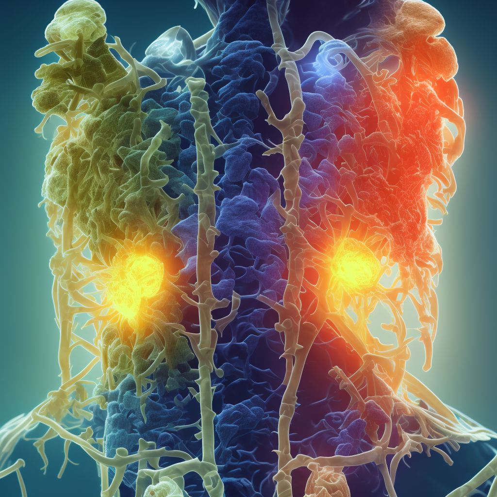 Dislocation of T12/L1 thoracic vertebra, initial encounter digital illustration