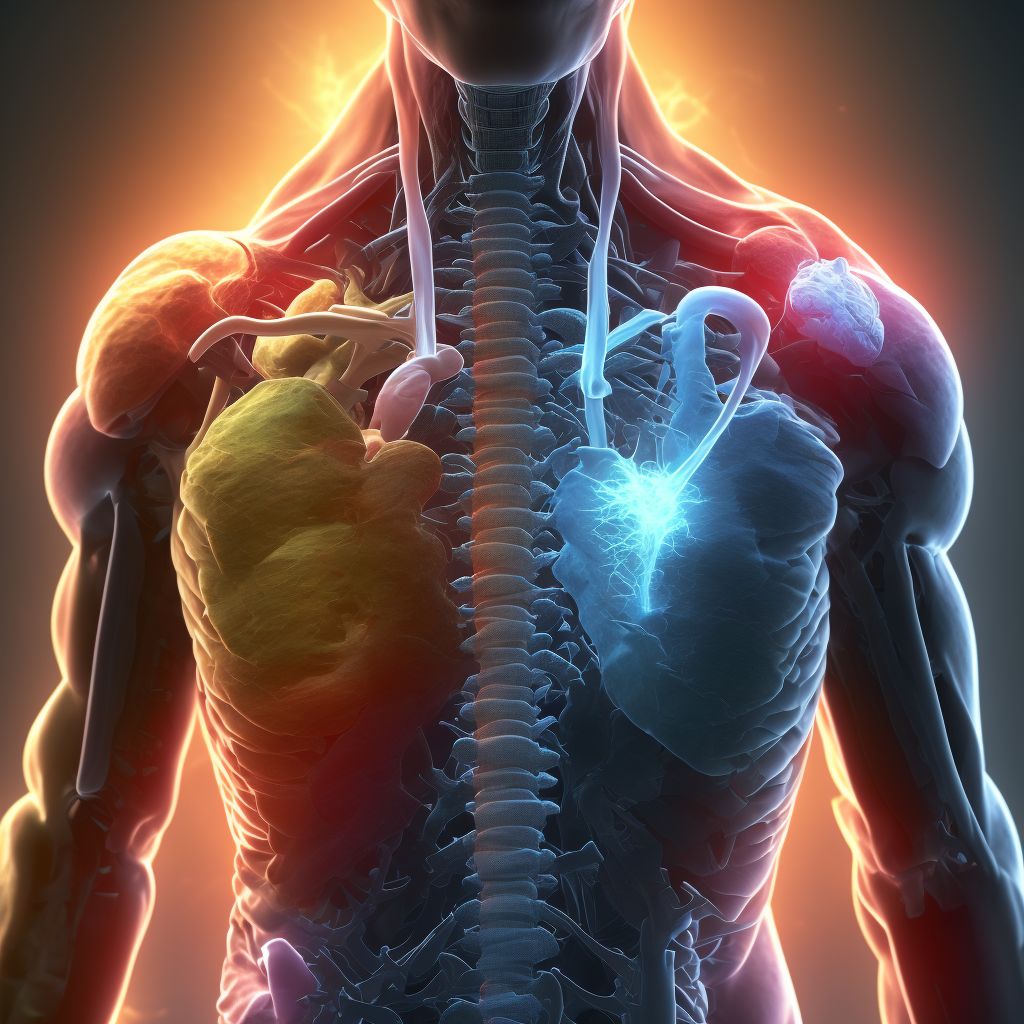 Sprain of ligaments of thoracic spine, initial encounter digital illustration