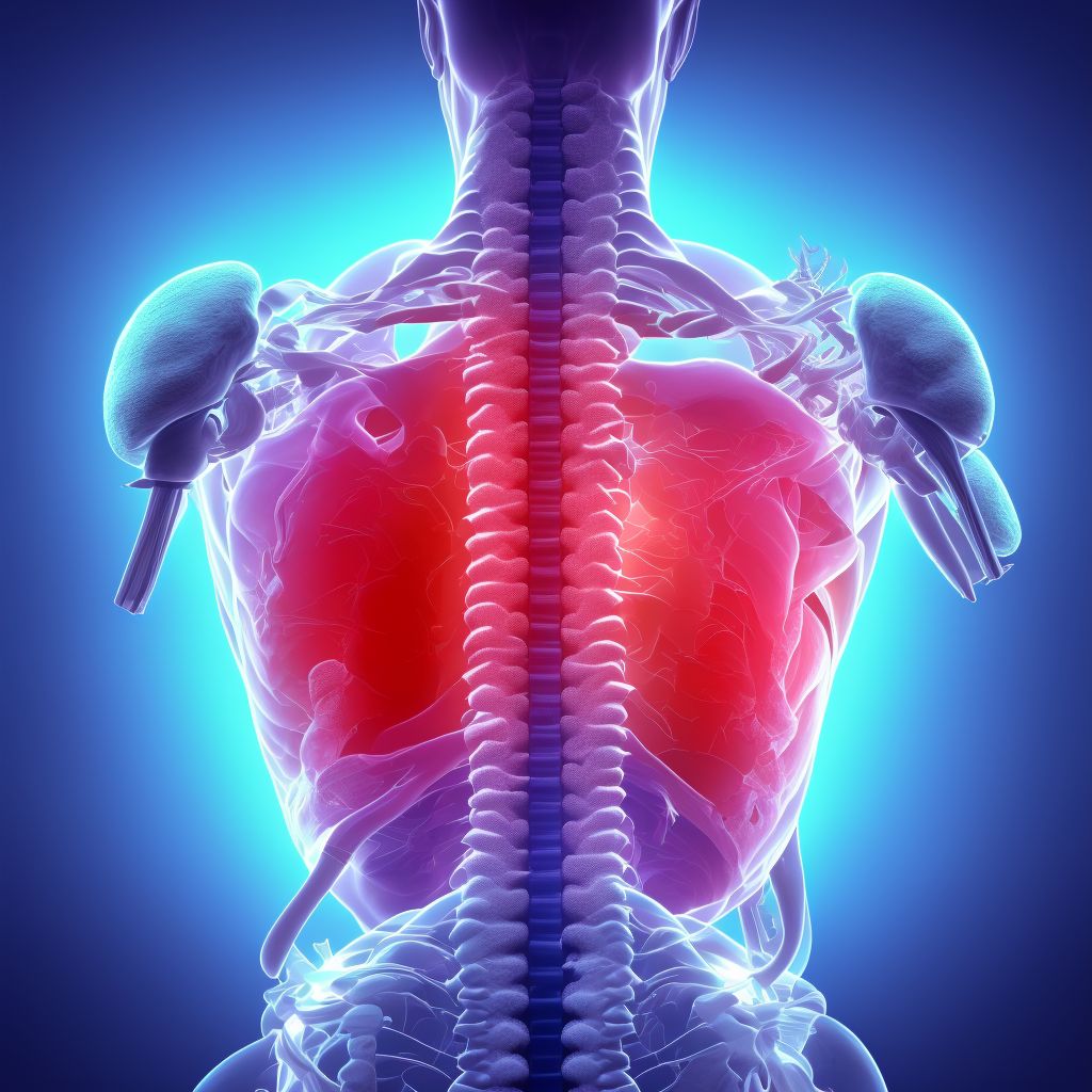 Sprain of ligaments of thoracic spine, sequela digital illustration