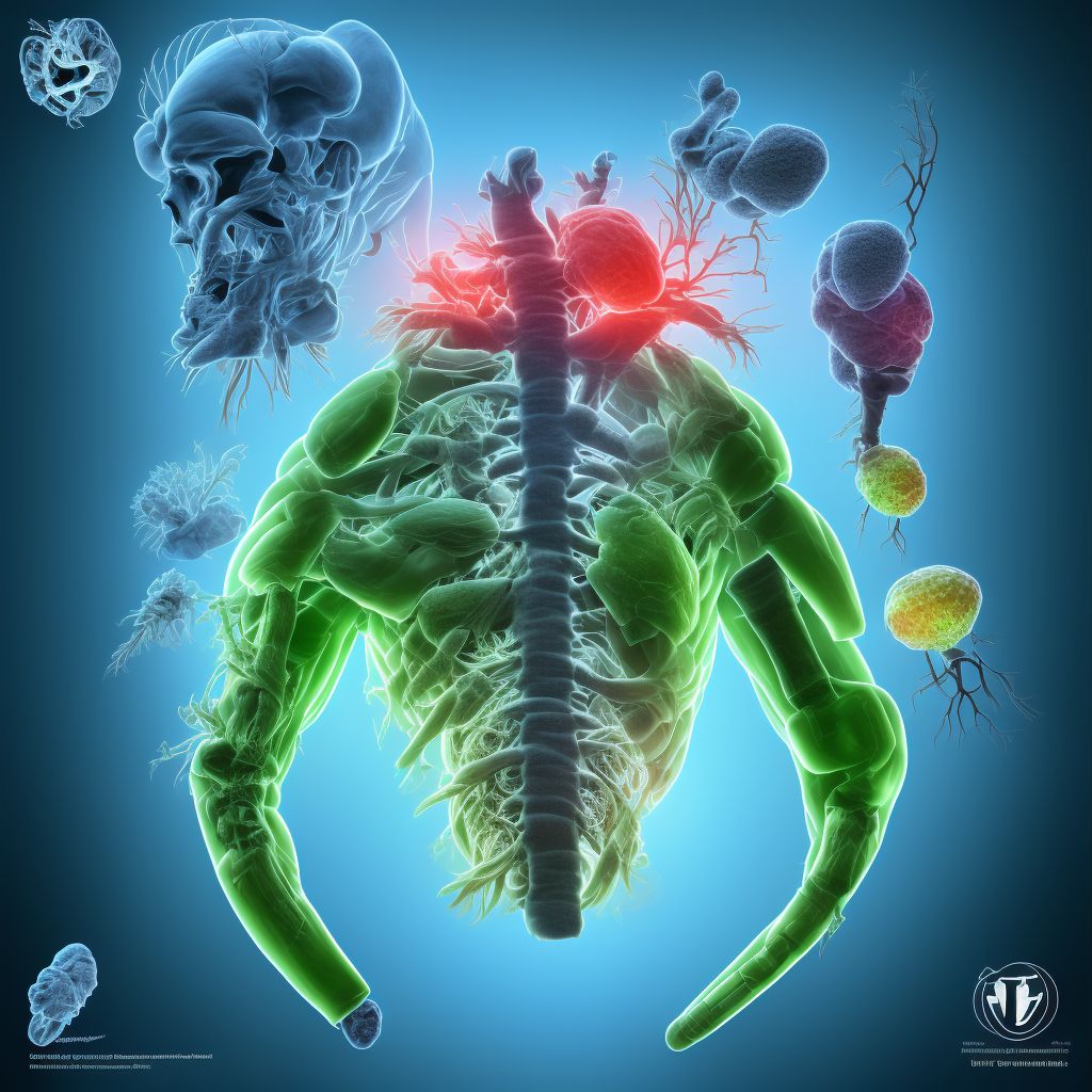 Concussion and edema of thoracic spinal cord, subsequent encounter digital illustration