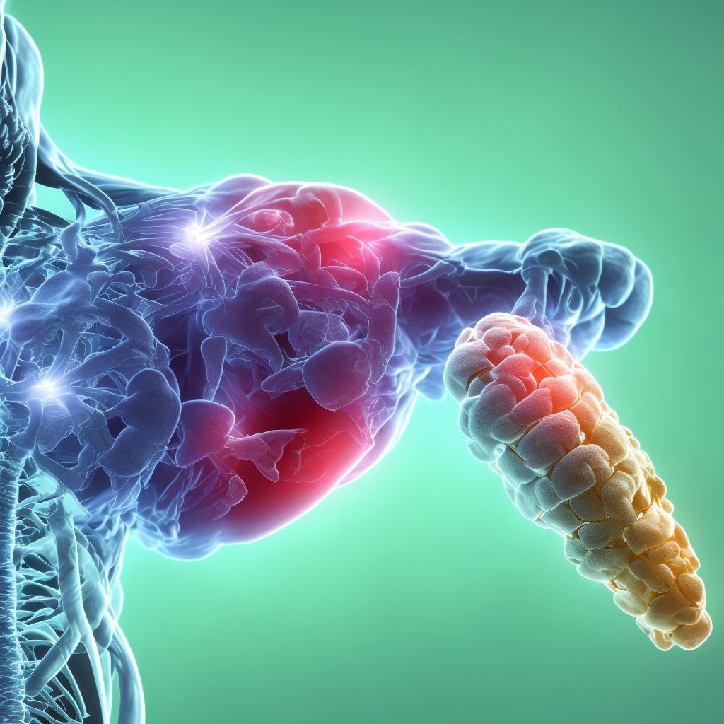 Concussion and edema of thoracic spinal cord, sequela digital illustration