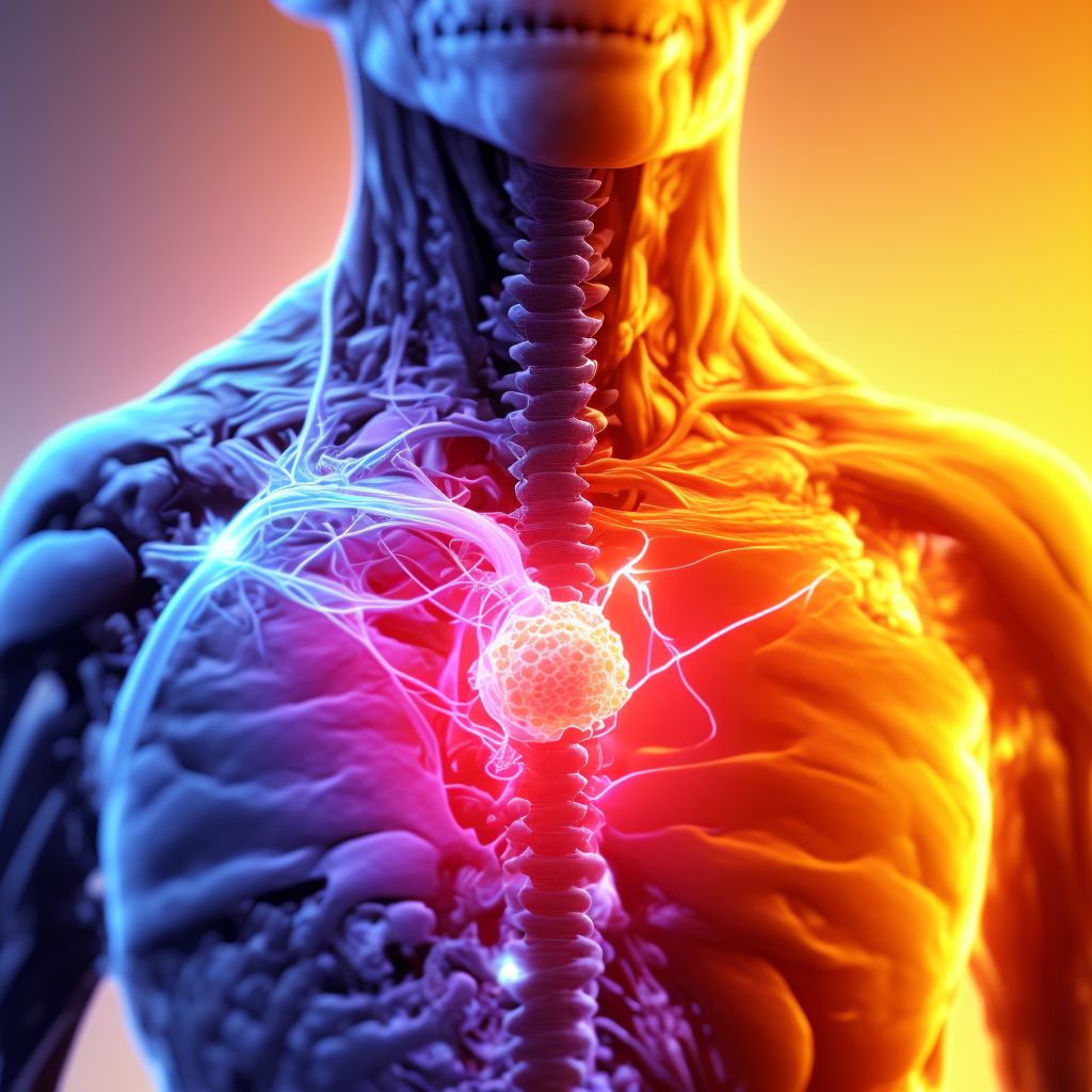 Unspecified injury at T1 level of thoracic spinal cord, subsequent encounter digital illustration