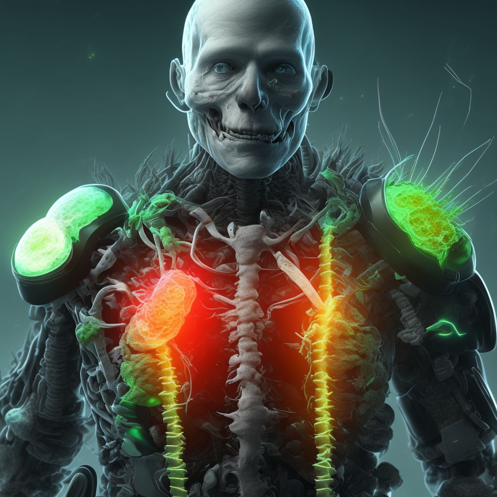 Unspecified injury at T2-T6 level of thoracic spinal cord, subsequent encounter digital illustration