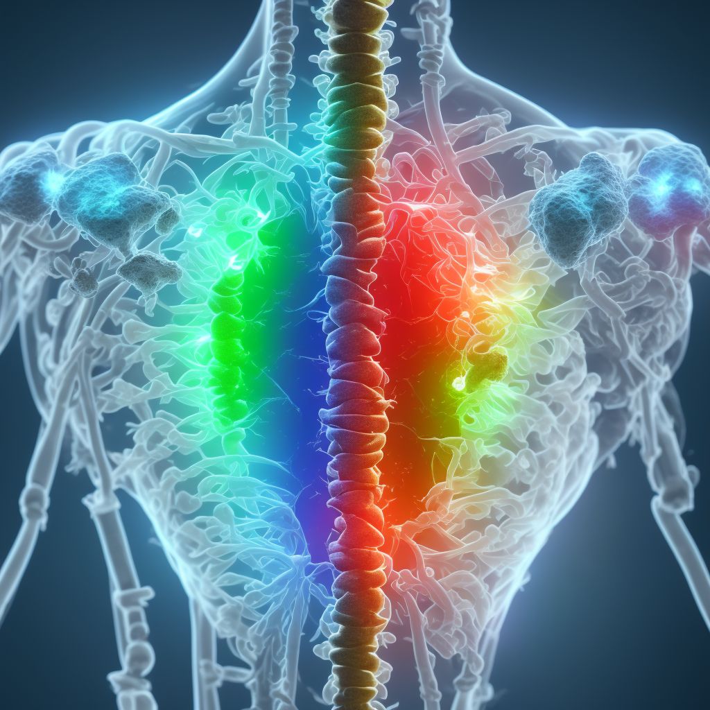 Unspecified injury at T2-T6 level of thoracic spinal cord, sequela digital illustration