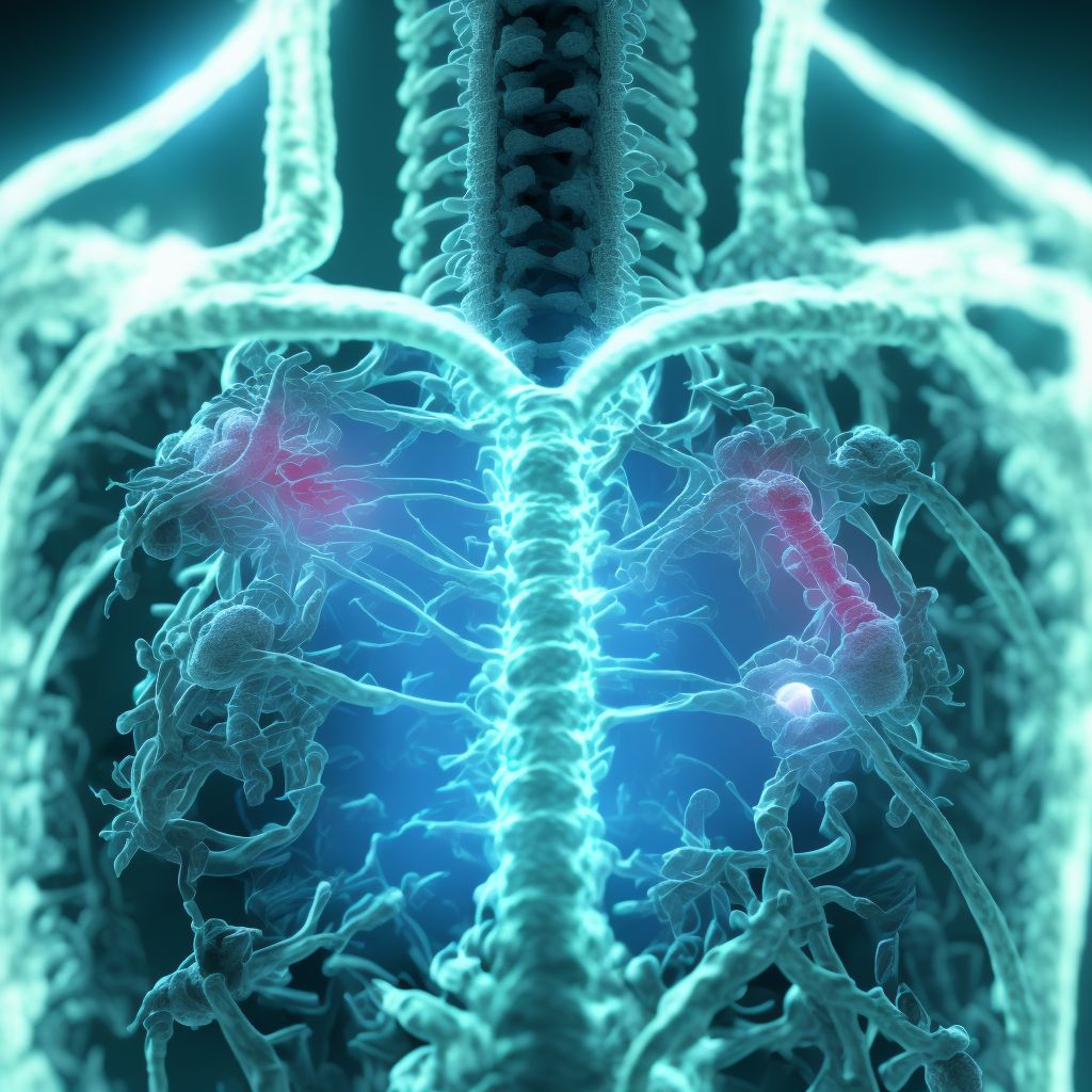 Unspecified injury at T7-T10 level of thoracic spinal cord, subsequent encounter digital illustration