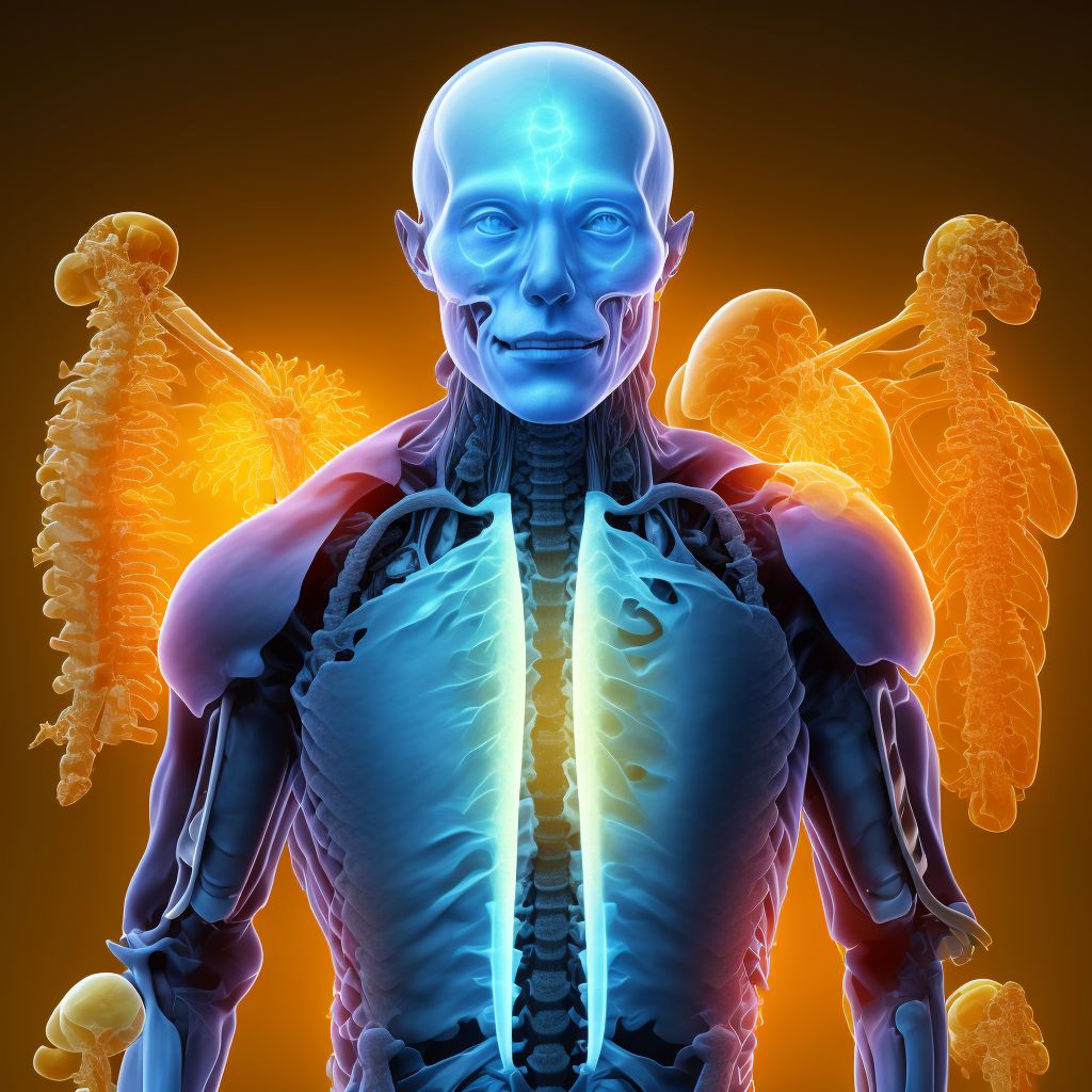 Unspecified injury at T11-T12 level of thoracic spinal cord, initial encounter digital illustration