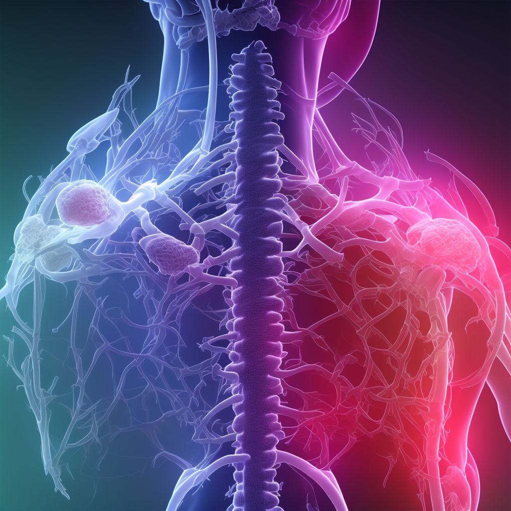 Unspecified injury at unspecified level of thoracic spinal cord, sequela digital illustration