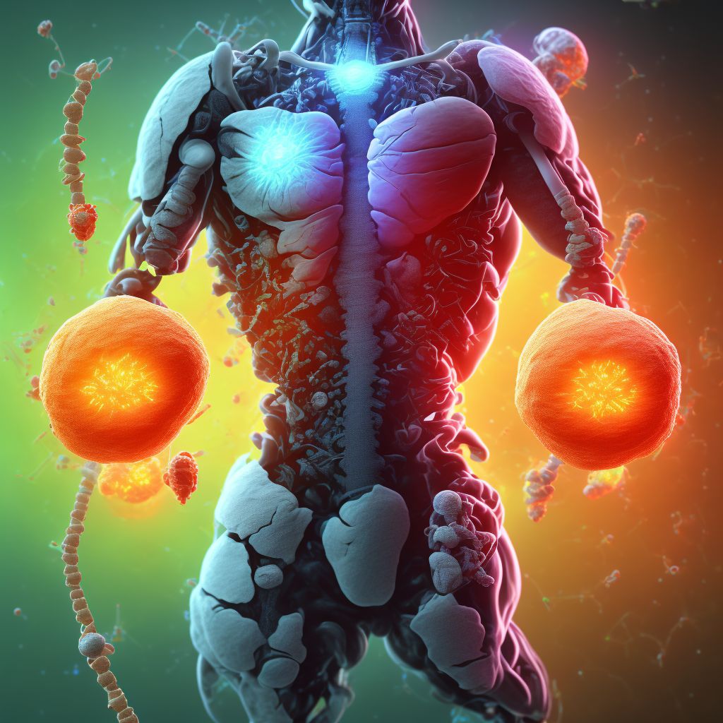 Complete lesion at T2-T6 level of thoracic spinal cord, initial encounter digital illustration