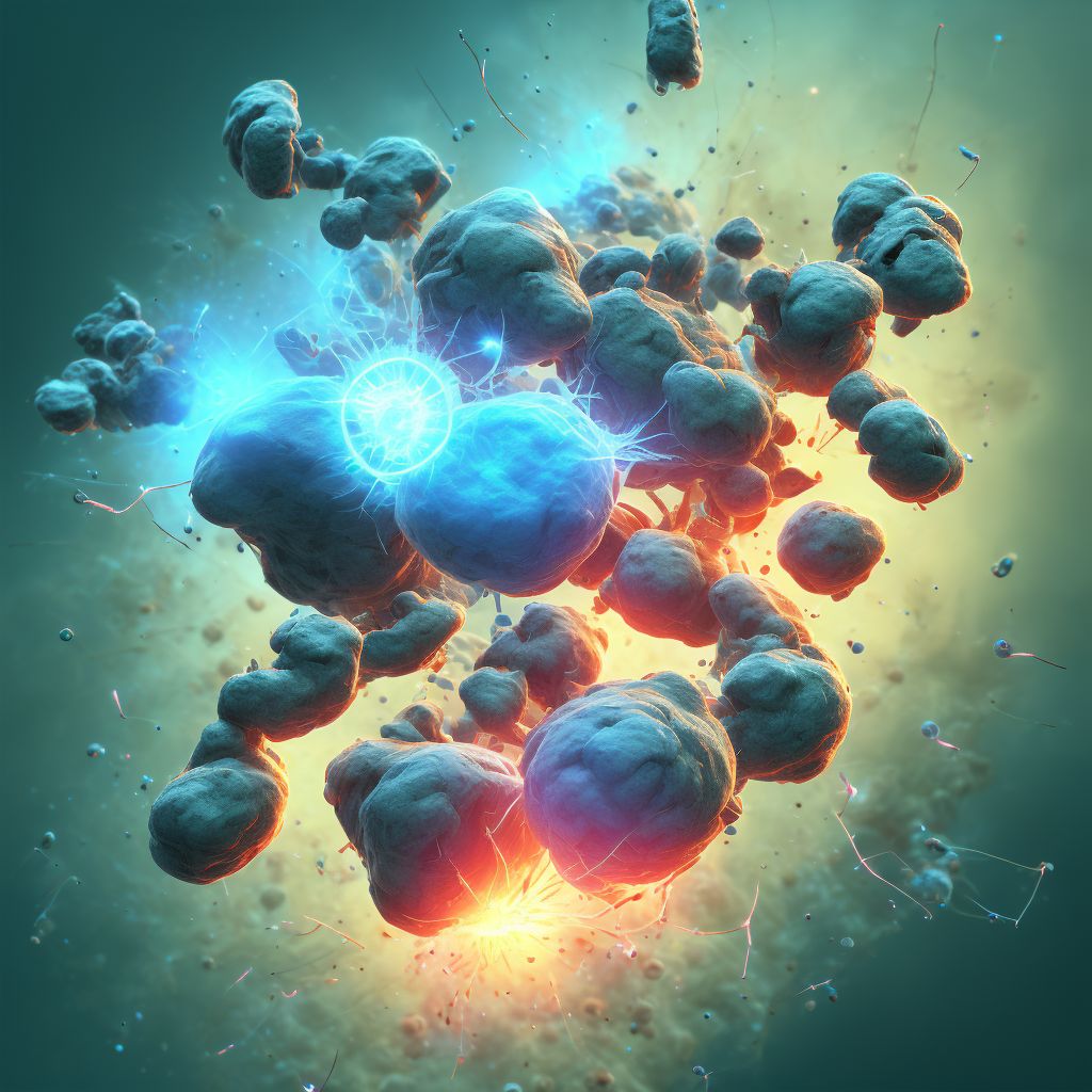 Complete lesion at T7-T10 level of thoracic spinal cord, initial encounter digital illustration