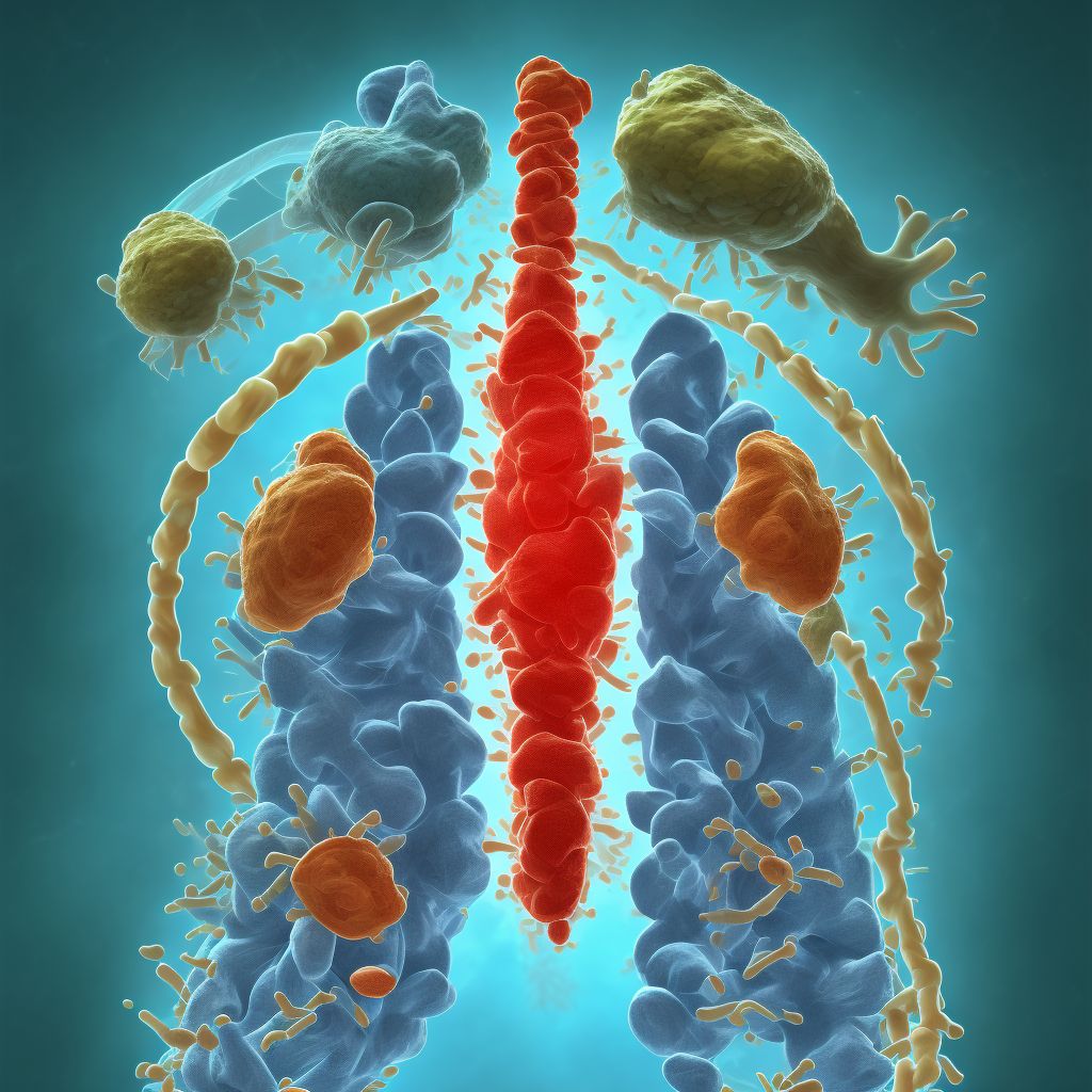 Complete lesion at unspecified level of thoracic spinal cord, initial encounter digital illustration